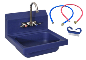 Antimicrobial Hand Sink, 14" wide x 10" front-to-back x 5" deep bowl, (2) faucet holes