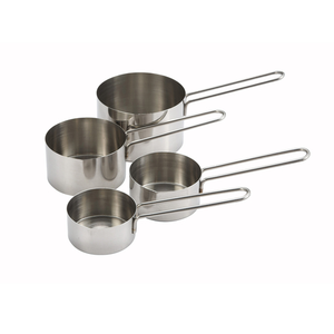Measuring Cup Set, 4pcs, Wire Hdl, S/S