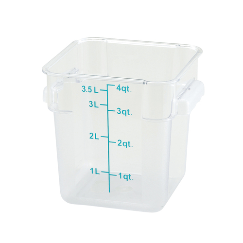 4qt Square Storage Container, Clear, PC