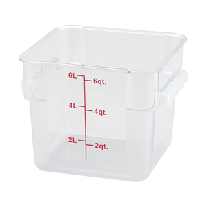 6qt Square Storage Container, Clear, PC