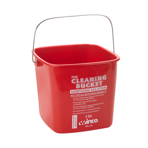 3qt Cleaning Bucket, Red Sanitizing Solution