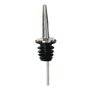 Metal Pourers, Tapered Spout, Black Plastic Stopper