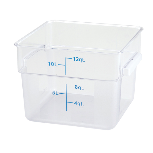 12qt Square Storage Container, Clear, PC