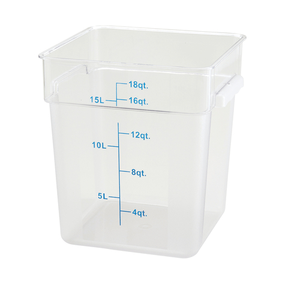18qt Square Storage Container, Clear, PC